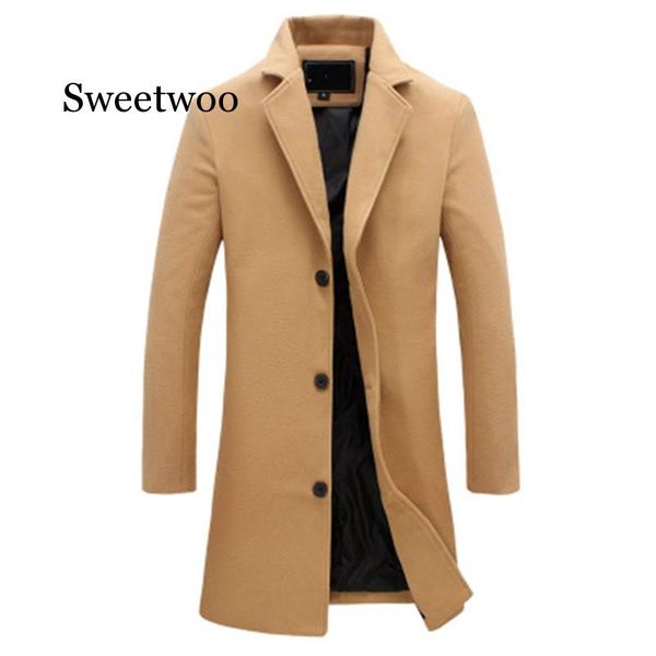 

sweetwoo мужская мода куртки мужчины тонкий подходит пальто бизнес мужские длинные парки зима ветрозащитный плюс размер 5xl черный высокое к, Black;brown