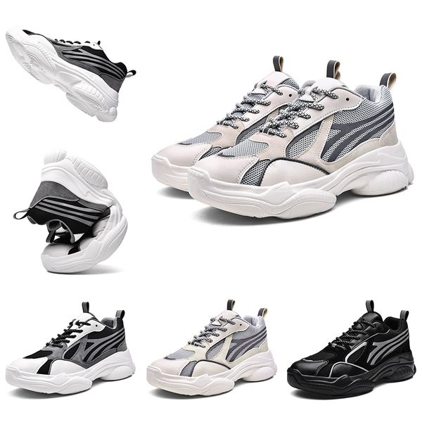 

leather women mens running shoes 3m reflective triple black white grey sports trainers designer sneakers homemade brand made in china, White;red