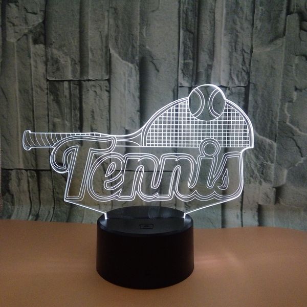 

tennis 3d 7 color led night lamps for kids touch led usb table lampara lampe baby sleeping nightlight drop ship
