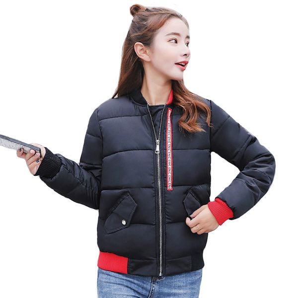 

winter jacket, round collar cotton sliver, women's autumn coat, women's pacacasaco winter, Black