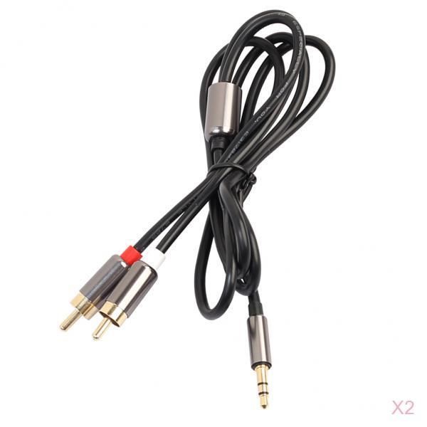 

3.3ft aux audio 3.5mm stereo male to 2 rca y cable double-shielde for phone ipod mp3 tablet hi-fi, pack of 2