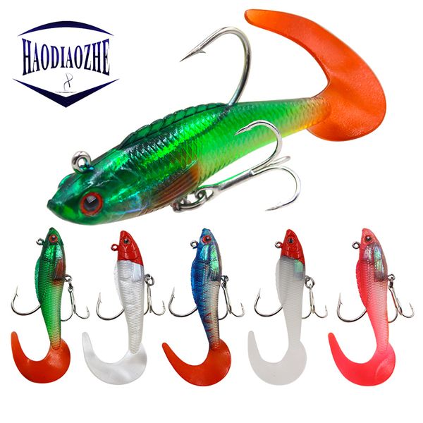 

haodiaozhe 1pcs soft squid fishing lure jig head artificial jigging sinking wobbler 90mm 16 with single sharp hook fishing yu514