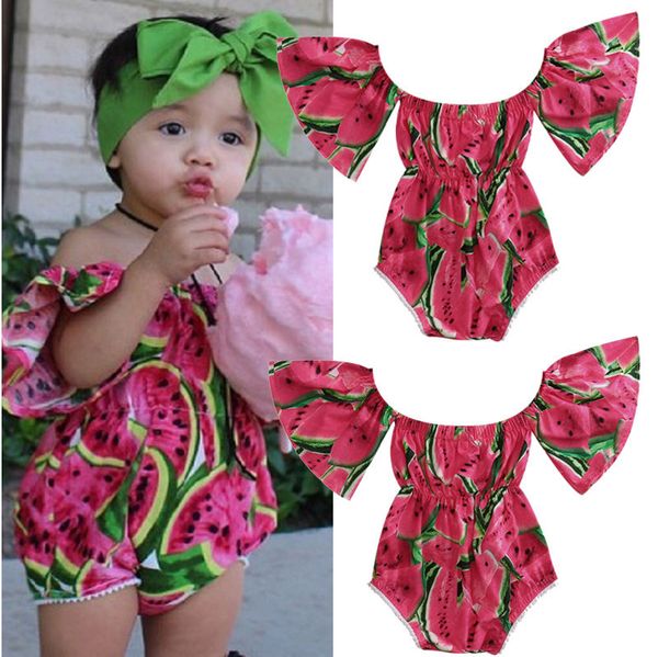 

floral newborn infant baby girls clothes ruffle off shoulder bodysuits cotton jumpsuit outfits clothing baby girl, Blue