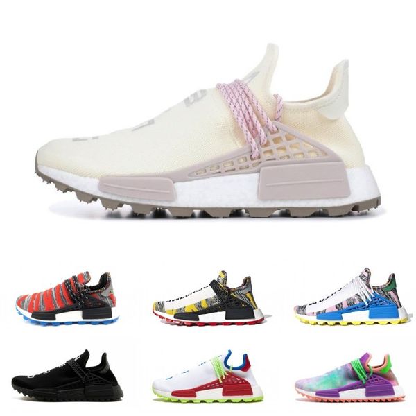 

Human Race trail Running Shoes Men Women Pharrell Williams HU Runner Nerd Yellow Black White Blank Canvas sport runner sneaker size 36-47