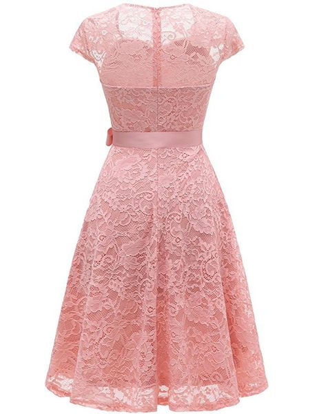 

cross-border supply 2020 summer new love collar lace dress with short sleeves women lady's dress red, Black;gray
