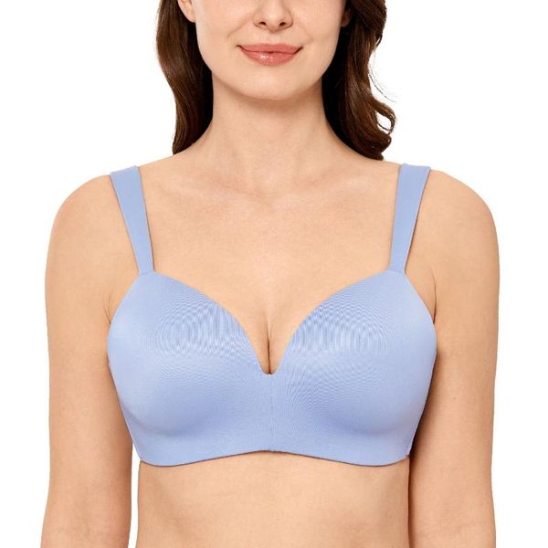 

women's plus size smooth t-shirt bra u-back lightly lined comfort straps wirebras, Red;black