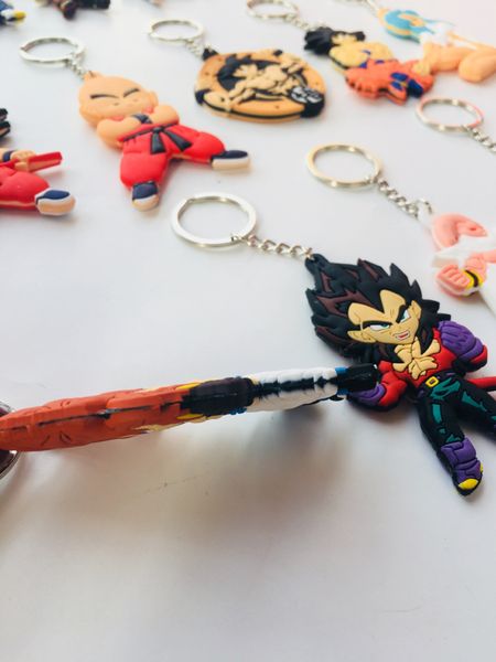 

мода мультфильм аниме dragon ball брелок сумка автомобильный телефон супер саян силикон pvc key chain cute сон гоку фигурку брелоков, Silver
