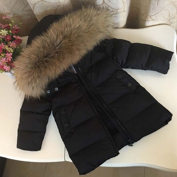 

2019 kids warm russian winter jackets for girls boys kids duck down jackets children fur hooded girl snowsuit outerwear, Blue;gray