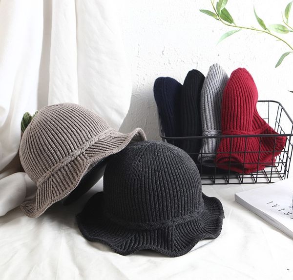 

2020 pretty female autumn/winter new korean version thick fisherman hat wool blend milliner simple hat folding outdoor joker warm tide hat, Blue;gray