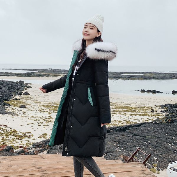 

2019 бесплатная доставка хлопка высокого качества ватник пальто, Black