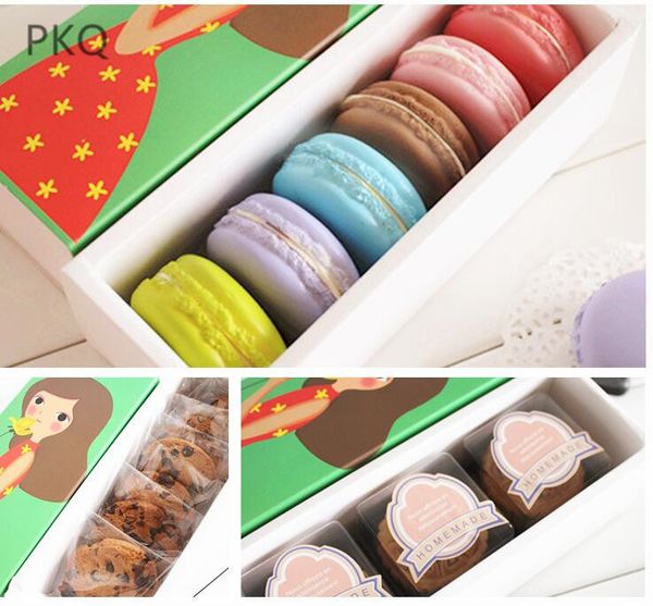 

10pcs macaron box paper macarons box packaging cookie macaron packaging containers wedding birthday party boxes