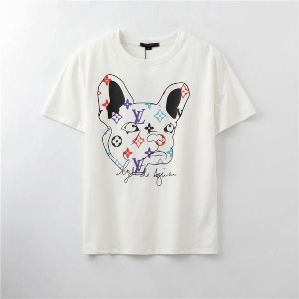 

2020 new mens designer t-shirts womens brand short sleeves t-shirt fashion casual shirts for men women puppy print luxury tees c1 2031303v, White