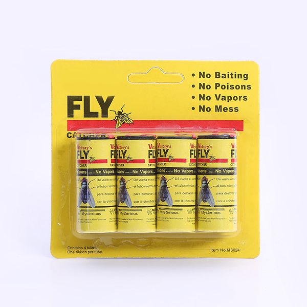 

4 rolls sticky fly paper eliminate flies insect bug glue paper catcher trap garden supplies pest control products #30