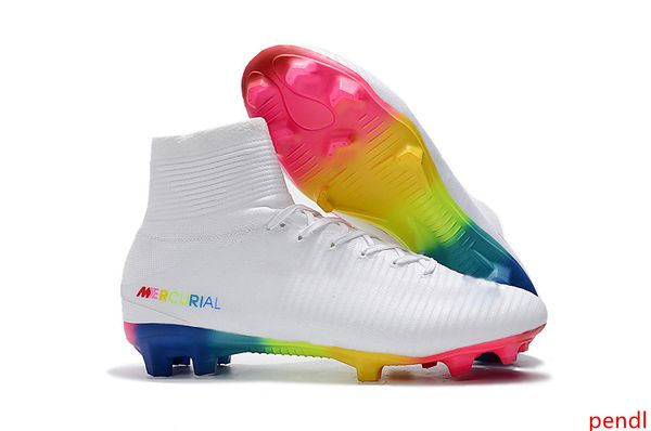 

white rainbow original soccer cleats mercurial superfly v sx neymar soccer shoes cristiano ronaldo football boots