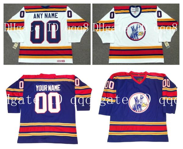 SJ Custom vintage Kansas City Scout di New England Personalizzazione Maglie di hockey su ghiaccio ed ed è una dimensione del numero di nome s-xxxxl