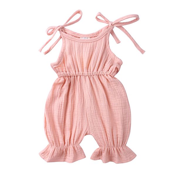 Neugeborenen Baby Mädchen Strampler Rüschen Solide Kleinkind Jungen Strampler 3 6 9 12 24 Monate Kleinkind Overall Outfit Sommer neugeborenes Baby Kleidung