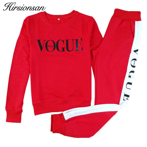 

Hirsionsan 2017 Autumn Winter Costumes Women Two Piece Set Vogue Sportswear Suit Casual Tracksuit Long Sleeve Sporting Outfit