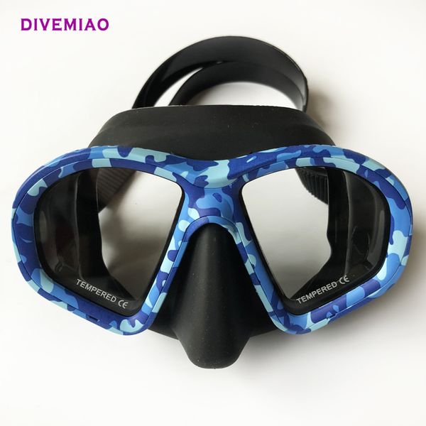 

divemiao 2019 scuba dive mask with box camo spearfishing mask for snorkeling gear swim goggles dive eye wear