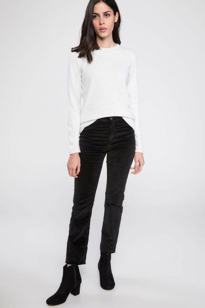 

defacto fashion woman solid trousers casual straight loose pants mid waist leisure breathable long pant female - i9441az18wn, Black;white