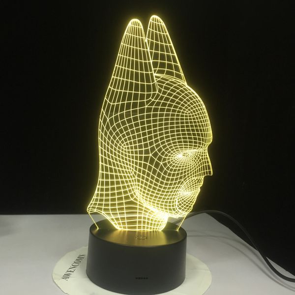 

7 colors 3d visual remote touch batman colorful nightlight children's gift led night lights 3d illusion mood lamp lamparas kid