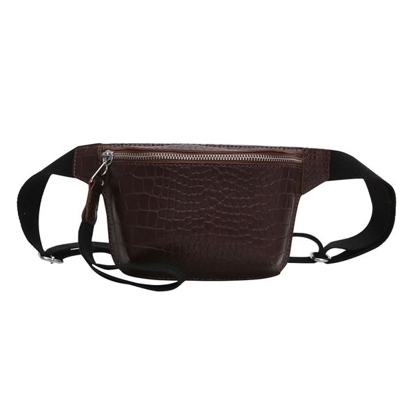 

female fashion solid color alligator pattern shoulder crossbody bags women casual waist fanny belt packs pu leather chest bags
