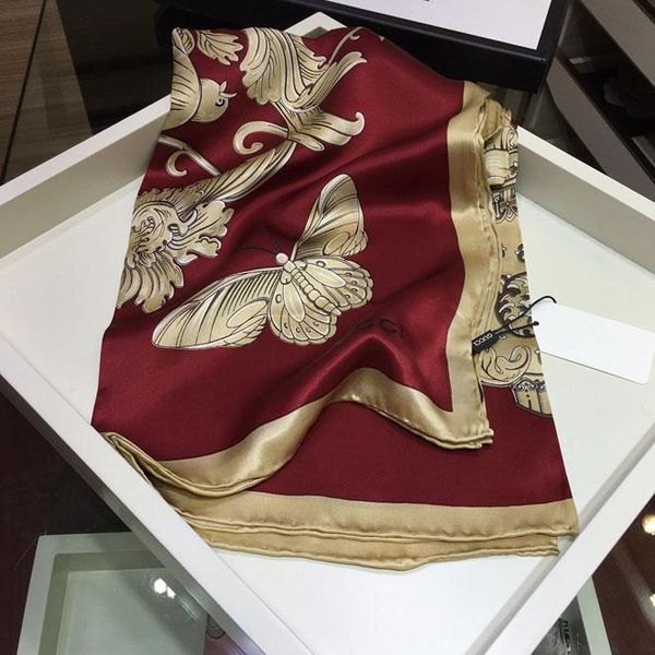 

butterfly series silk scarf designer scarf casquette bucket hats baseball cap scarf snapbacks cap women luxury designer scarfs 2020 new, Black