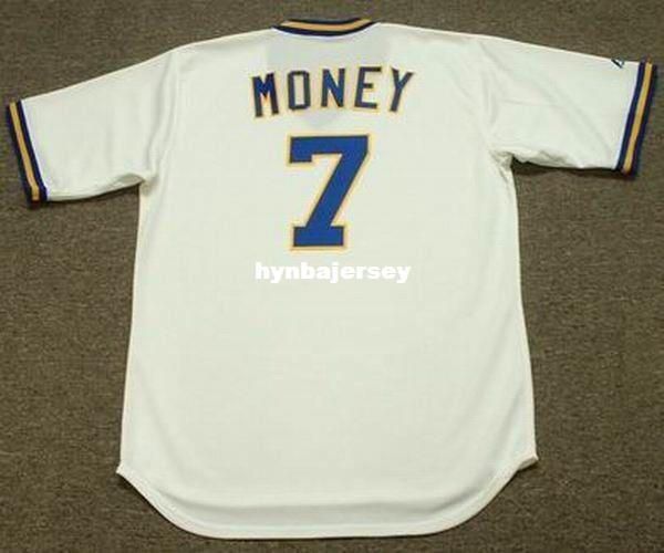 

custom don money milwaukee stitched 1975 majestic cooperstown home baseball jersey retro mens jerseys running, Black;blue