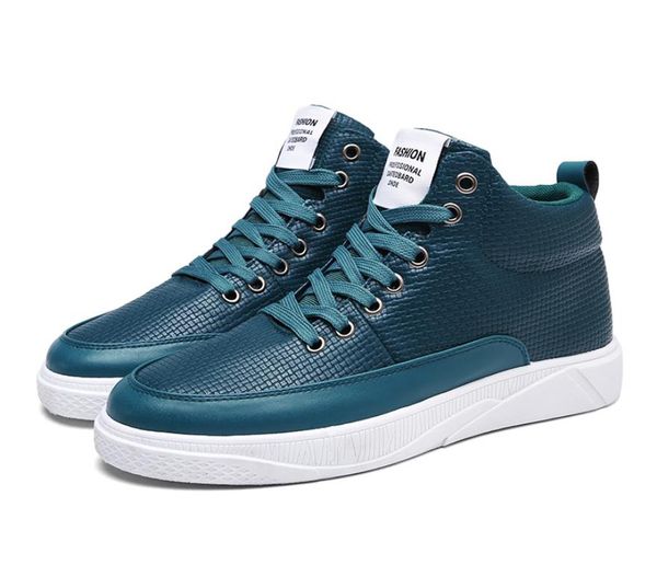 

2019 summer casual men's leather shoes fashion high men's platform sneakers super confident men mesh shoes basket homme, Black