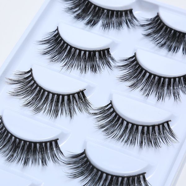 

hbzgtlad 5 пар handmade хлопка стебель воды норка cross mess eye lashes накладные ресницы