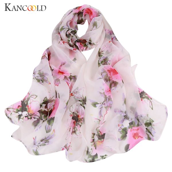 

kancoold scarf women fashion peach blossom printing long soft wrap scarves ladies shawl chiffon scarf women 2018nov2