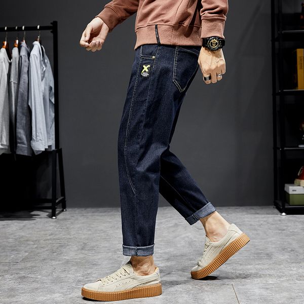 

ready stockdiscount price - straight tube jeans men's net red jeans men's social trend dark pants for teenagers