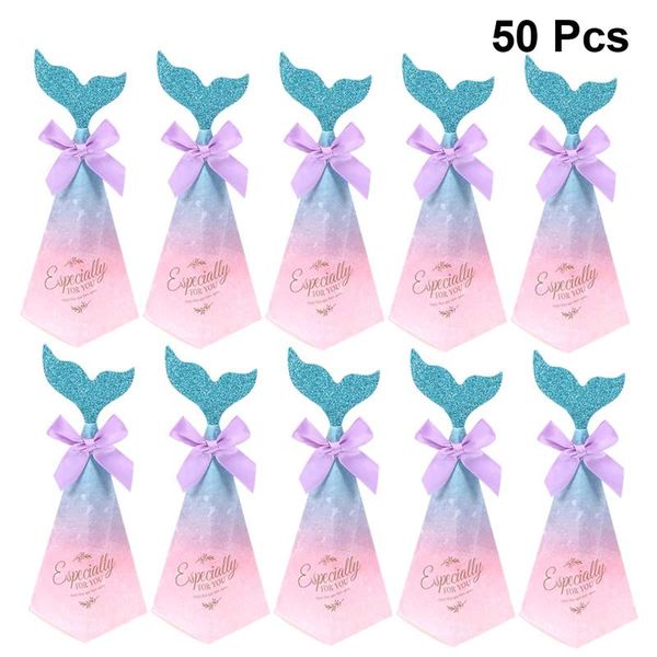 

50pcs/pack wedding mermaid candy boxes triangle pyramid wedding gift boxes chocolate birthday party supplies