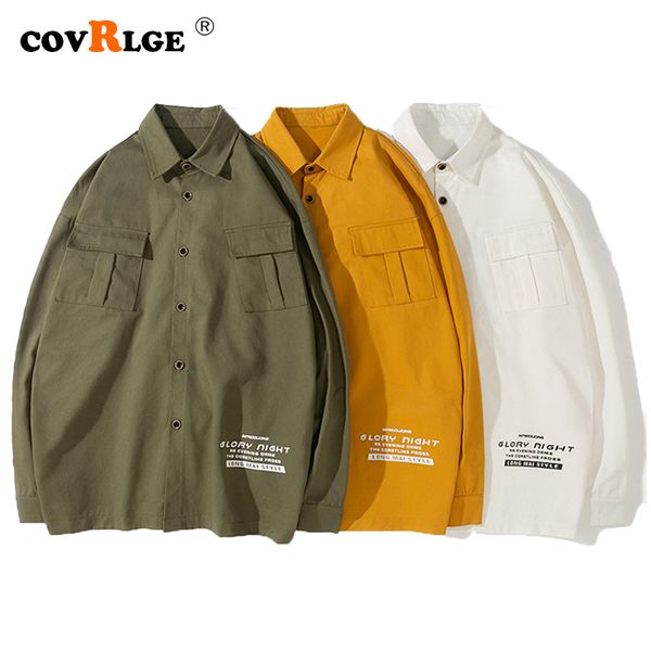

men's shirt tooling shirt male chao brand men's wear 100% cotton simple casual male streetwear spring shirts mcl248, White;black