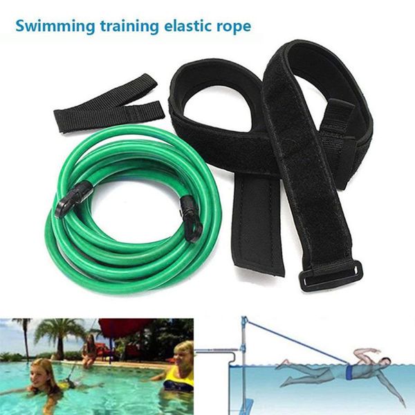 

adjustable swim bungee training resistance belt swimming exerciser tether waist belt bungee cord loop with storage bag