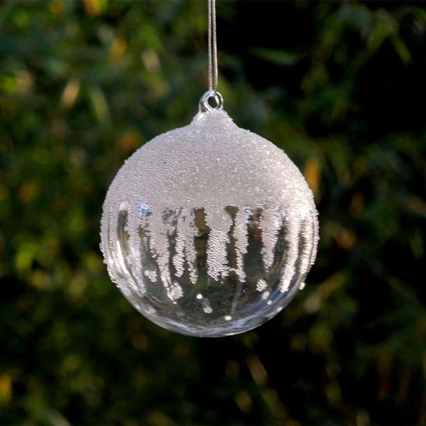 

diameter=8cm 16pcs/pack christmas day transparent glass ball christmas tree glass pendant decoration gift party supplies