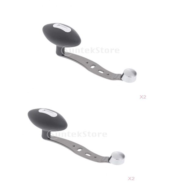 

2pcs alloy fishing reel rocker fishing reel handle parts with rubber handle knob