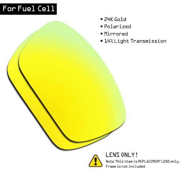 

smartvlt polarized sunglasses replacement lenses for fuel cell - 24k gold