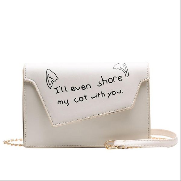 

2020 new magnetic buckle letter print chain bag women new shoulder messenger bag simple fashion purses and handbags