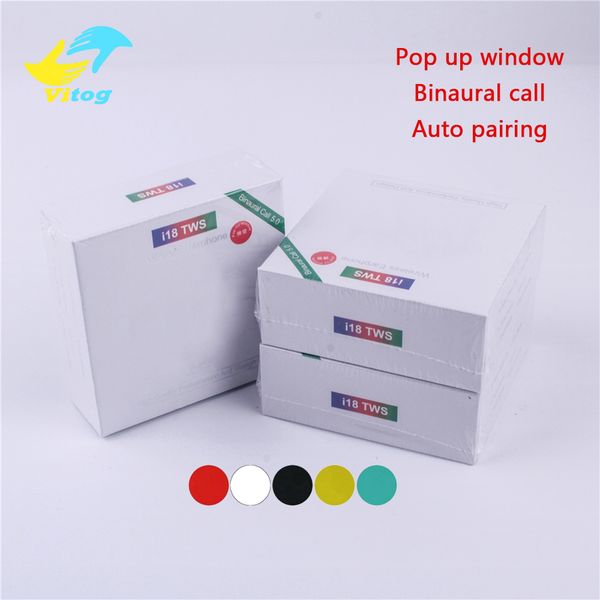 

I18 tw touch5 0 wirele bluetooth headphone upport pop window tereo earphone earbud auto power on auto paring touch u ing