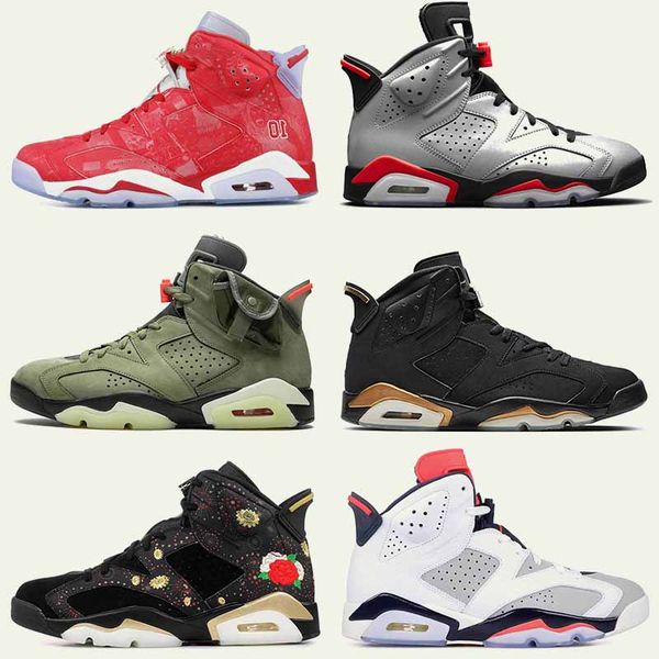 

vi travis scott 6 mens basketball shoes 6s jumpman sp psg reflections of a champion dmp oreo oregon men trainers sneakers, White;red