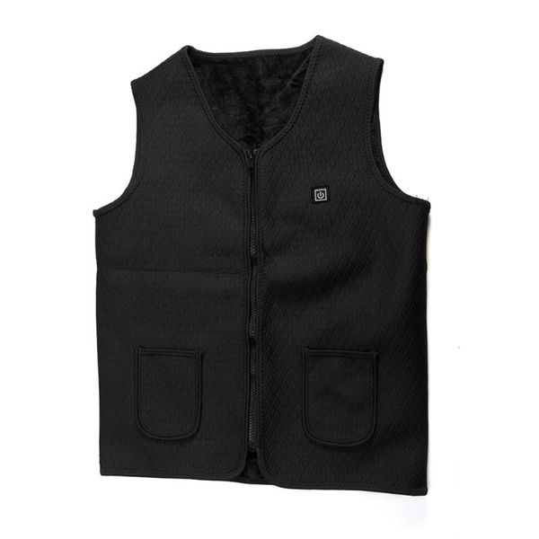 

men's vests men women coat jacket warm zipper usb electric heating adjustable temperature vest energy saving, Black;white