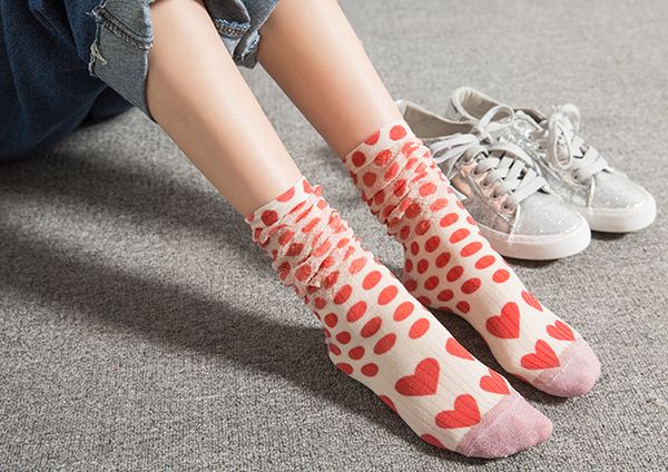 

summer womens socks with printed fashion cute and thin womens stockings ladies stylish long socks clothing, Black;white