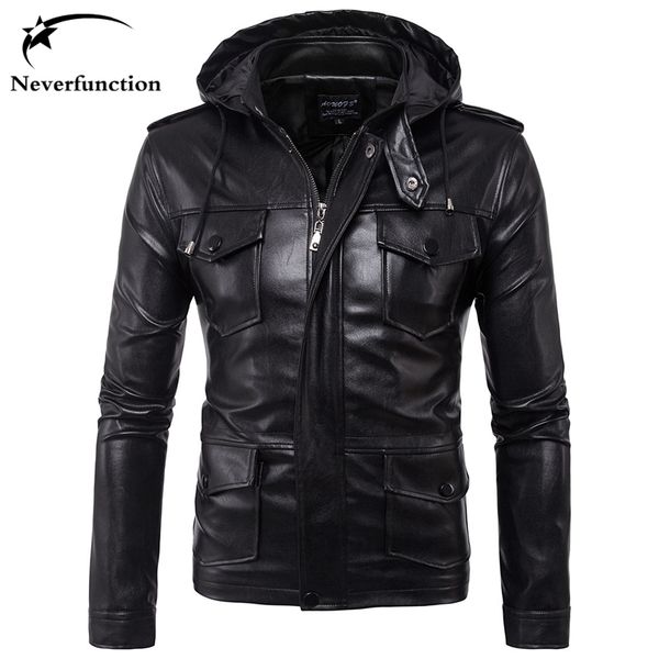 

с капюшоном тонкой осенью мужчина pu кожаной курткой хорошего качеством несколько карманного windbreak велосипедист мужчины кожезаменитель в, Black;brown