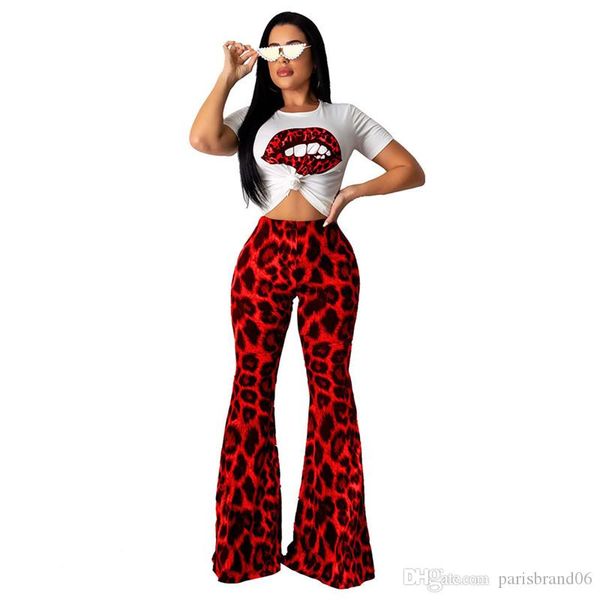 

летнего desiger для женщин 2pcs брюки женщины leopard printed набор повседневного женский костюм, White