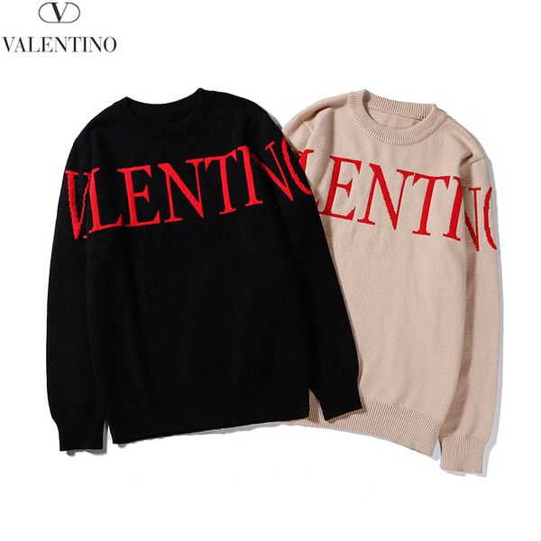 

vltn knitted sweater mens designer sweater logo letter knitted sweater fashion slim pullover knitted bottoming shirt selling, White;black