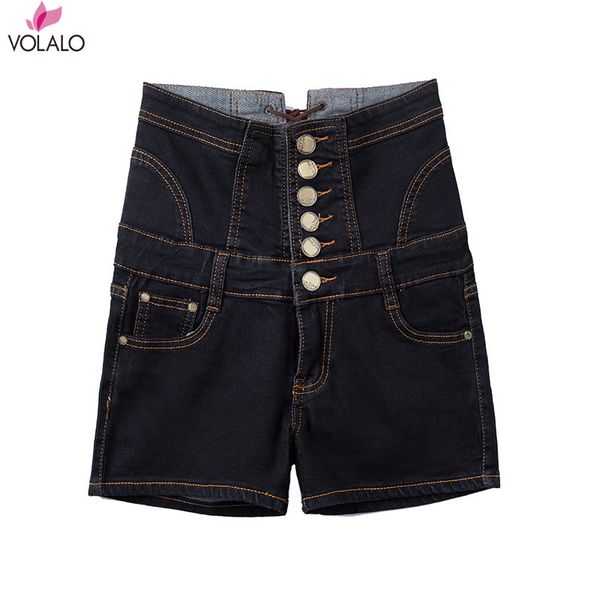 

2019 new mega-code high waist fashion women jeans shorts female summer bundle waist show skinny short ,summer shorts women, White;black
