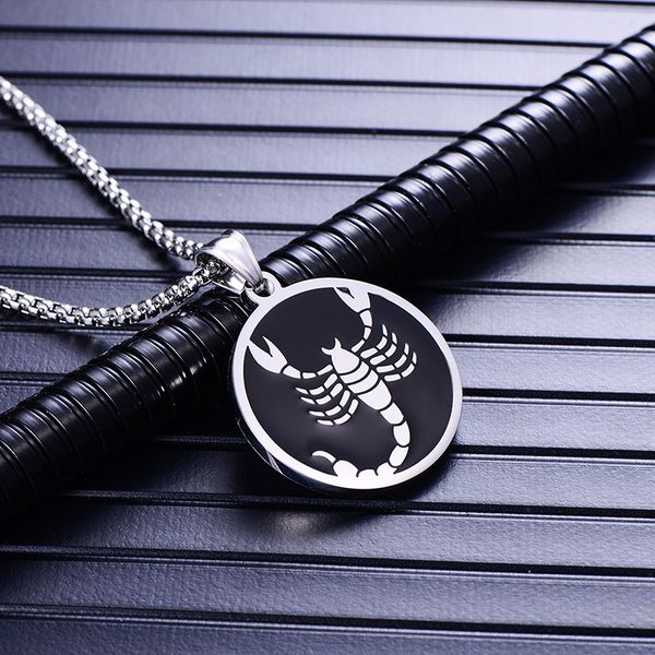 

scorpio birthday gift 12 constellation necklace mens stainless steel silver necklace pendants gifts for male jewelry for neck