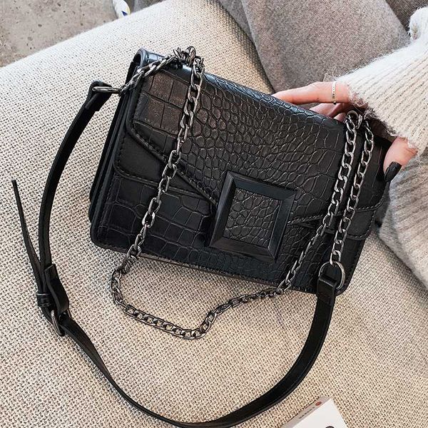

crocodile print women's handbags crossbody bags designed ladies shoulder bags chain messenger bag
