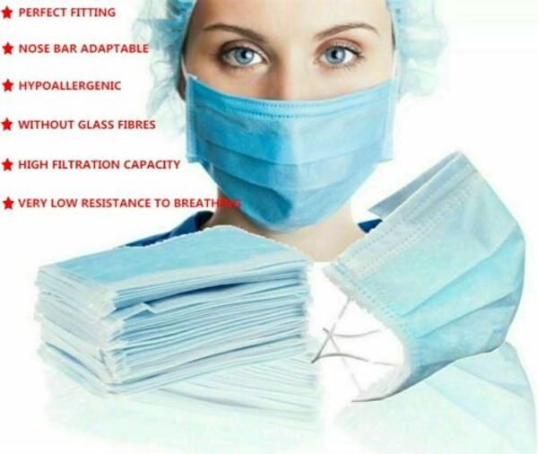 

dhl ready to ship 500x disposable face masks 3 ply anti dust with elastic loop protective mask dust mouth mask maschere