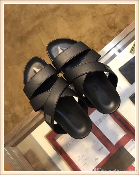 

New men ummer rubber andal lide luxury fa hion cuff lipper indoor black lipper hipping